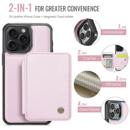 For iPhone 16 Pro Max JEEHOOD J05 Business Magnetic Style RFID Leather Phone Case(Pink) - iPhone 16 Pro Max Cases by JEEHOOD | Online Shopping South Africa | PMC Jewellery | Buy Now Pay Later Mobicred