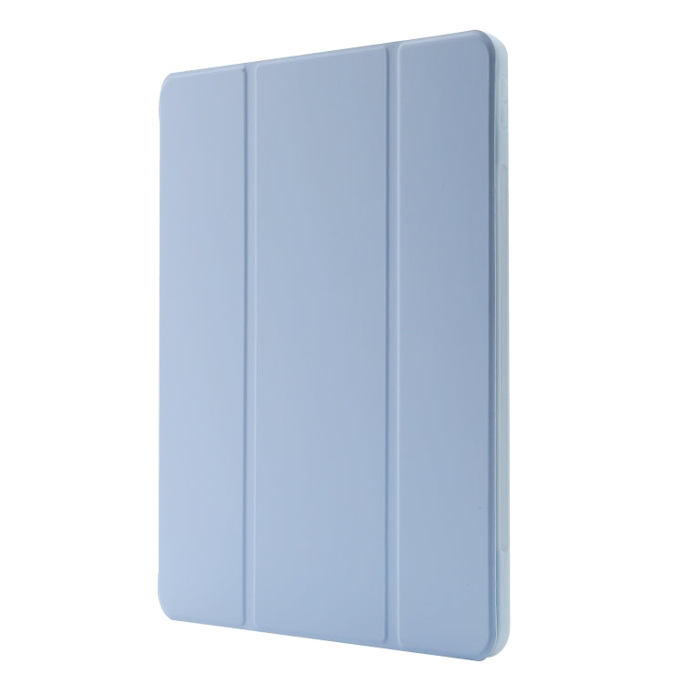 For iPad Pro 11 2024 Skin Feel Tri-fold Leather Tablet Case with Pen Slot(Light Blue) - iPad Pro 11 2024 Cases by PMC Jewellery | Online Shopping South Africa | PMC Jewellery | Buy Now Pay Later Mobicred