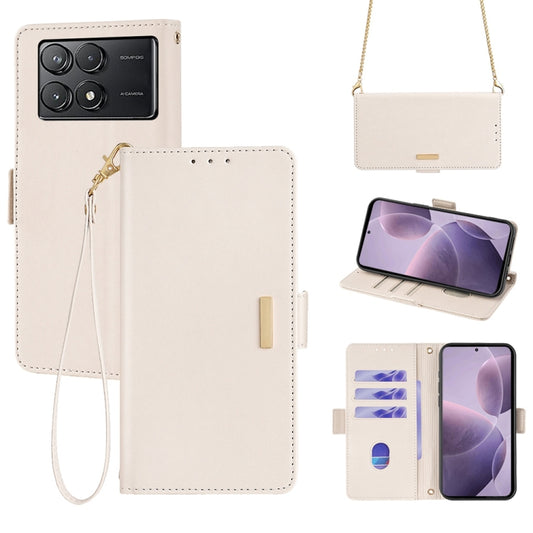 For Xiaomi Redmi K70 5G / K70 Pro 5G Crossbody Chain Leather Phone Case(White) - K70 Pro Cases by PMC Jewellery | Online Shopping South Africa | PMC Jewellery | Buy Now Pay Later Mobicred