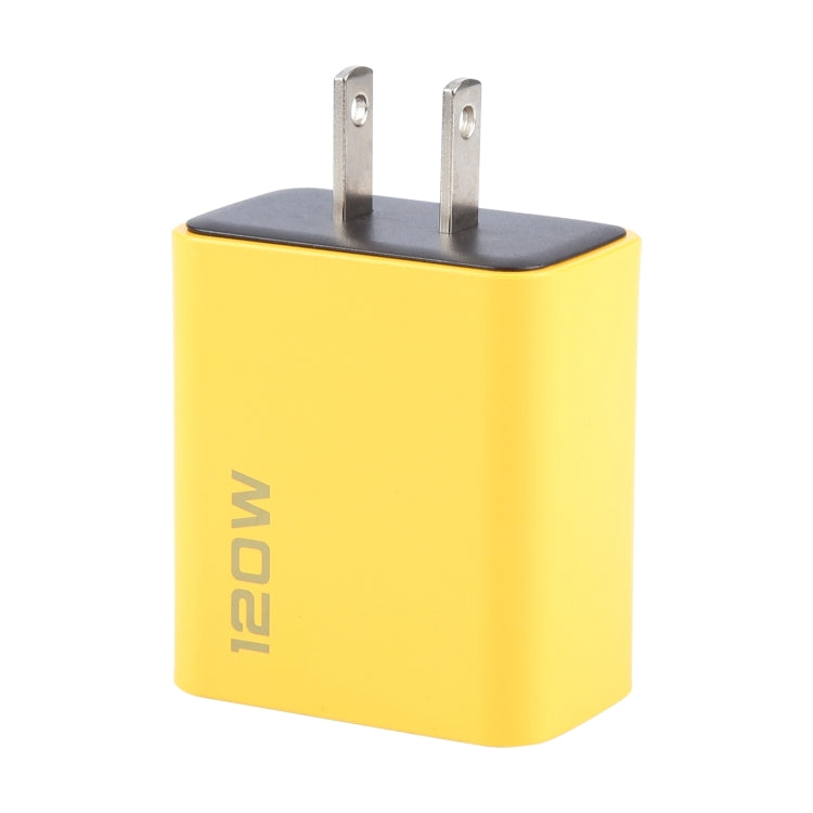 KO-71 120W Dual PD Type-C + Dual QC3.0 USB Multi Ports Charger, Plug:US Plug(Yellow) - USB Charger by PMC Jewellery | Online Shopping South Africa | PMC Jewellery | Buy Now Pay Later Mobicred