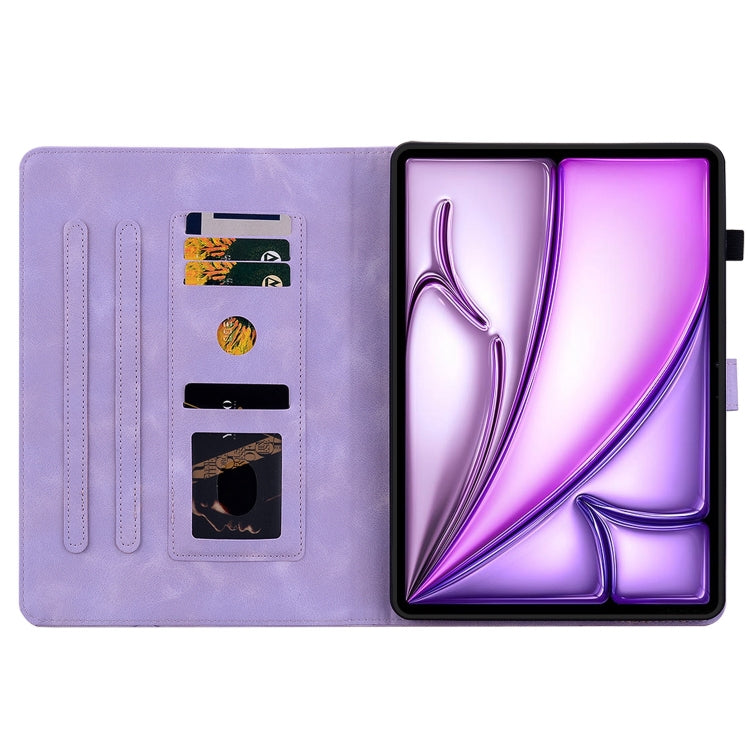 For iPad Air 11 2024 Lily Embossed Leather Smart Tablet Case(Purple) - iPad Air 11 2024 Cases by PMC TechLife | Online Shopping South Africa | PMC TechLife | Buy Now Pay Later Mobicred