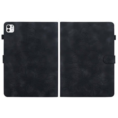 For iPad Pro 11 2024 Lily Embossed Leather Smart Tablet Case(Black) - iPad Pro 11 2024 Cases by PMC Jewellery | Online Shopping South Africa | PMC Jewellery | Buy Now Pay Later Mobicred