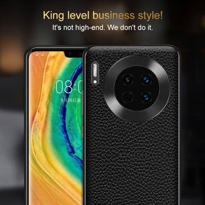 For Huawei Pura 70 Ultra Genuine Leather Litchi Texture Phone Case(Black) - Huawei Cases by PMC Jewellery | Online Shopping South Africa | PMC Jewellery | Buy Now Pay Later Mobicred