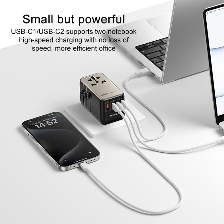 MOMAX UA15 1-World+ 120W Gallium Nitride Global Conversion Socket Power Adapter - free shipping - PMC TechLife - Order now!