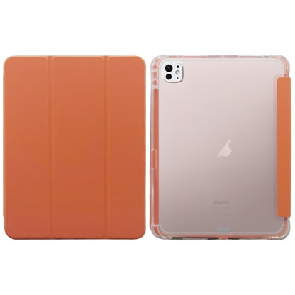 For iPad Pro 11 2024 3-folding Electric Pressed Skin Texture Leather Tablet Case(Orange) - iPad Pro 11 2024 Cases by PMC Jewellery | Online Shopping South Africa | PMC Jewellery | Buy Now Pay Later Mobicred
