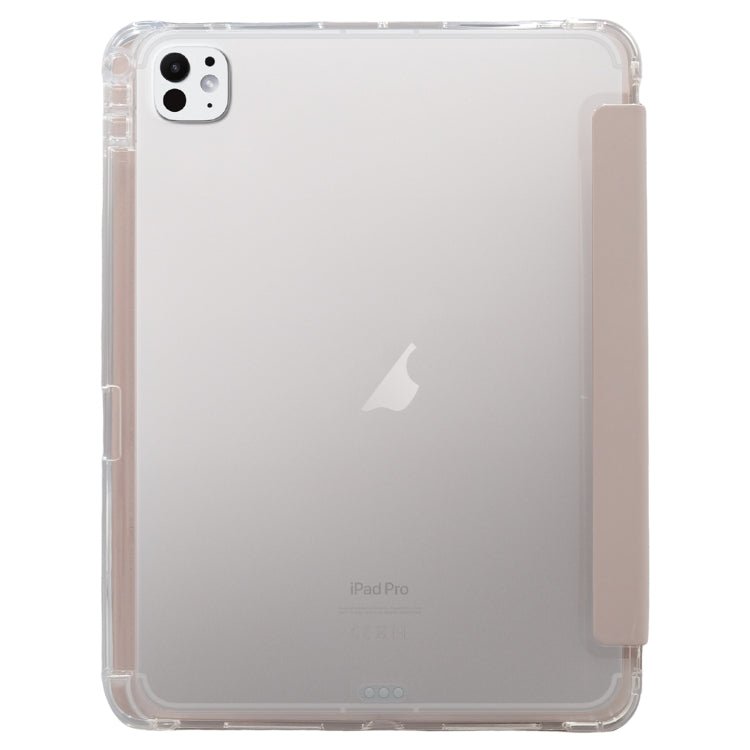 For iPad Pro 11 2024 3-folding Electric Pressed Skin Texture Leather Tablet Case(Light Pink) - iPad Pro 11 2024 Cases by PMC Jewellery | Online Shopping South Africa | PMC Jewellery | Buy Now Pay Later Mobicred