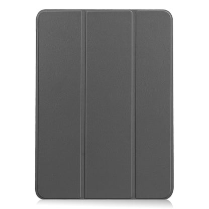 For iPad Air 13 2024 Custer Pure Color 3-Fold Holder Smart Leather Tablet Case(Grey) - iPad Air 13 2024 Cases by PMC Jewellery | Online Shopping South Africa | PMC Jewellery | Buy Now Pay Later Mobicred