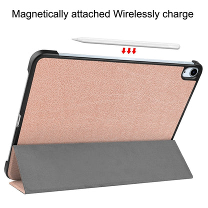 For iPad Air 11 2024 Custer Pure Color 3-Fold Holder Smart Leather Tablet Case(Rose Gold) - iPad Air 11 2024 Cases by PMC Jewellery | Online Shopping South Africa | PMC Jewellery | Buy Now Pay Later Mobicred