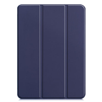 For iPad Pro 11 2024 Custer Pure Color 3-Fold Holder Smart Leather Tablet Case(Blue) - iPad Pro 11 2024 Cases by PMC Jewellery | Online Shopping South Africa | PMC Jewellery | Buy Now Pay Later Mobicred