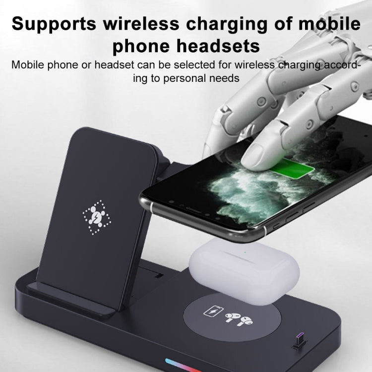 For Huawei Series 3 in 1 15W Earphones/Phones/Watch Fold Wireless Charger Stand(Black) - Multifunction Charger by PMC Jewellery | Online Shopping South Africa | PMC Jewellery | Buy Now Pay Later Mobicred