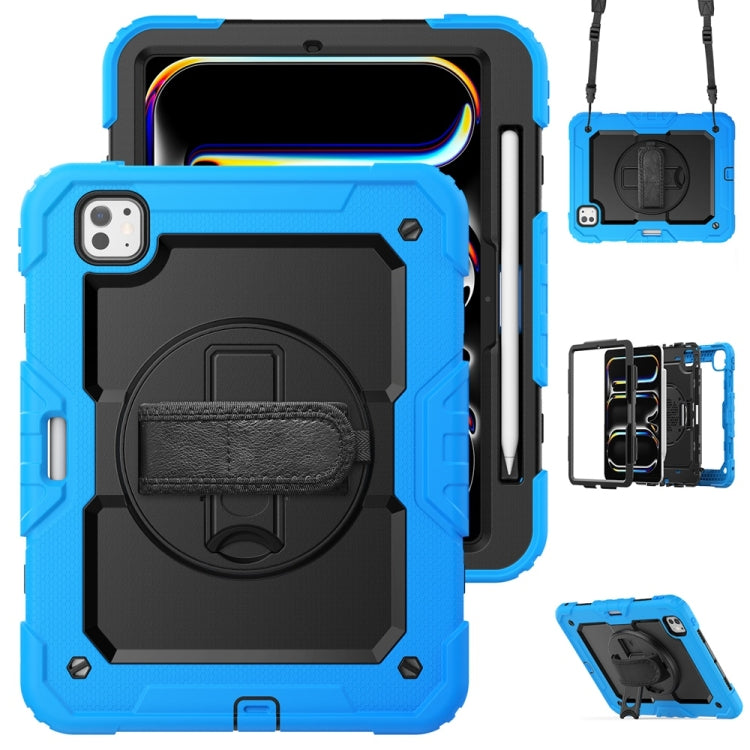 For iPad Pro 11 2024 Silicone Hybrid PC Tablet Protective Case(Black+Light Blue) - iPad Pro 11 2024 Cases by PMC TechLife | Online Shopping South Africa | PMC TechLife | Buy Now Pay Later Mobicred