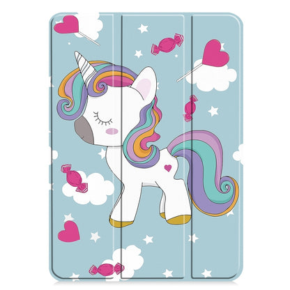 For iPad Pro 11 2024 Custer Painted 3-Fold Holder Smart Leather Tablet Case(Unicorn) - iPad Pro 11 2024 Cases by PMC Jewellery | Online Shopping South Africa | PMC Jewellery | Buy Now Pay Later Mobicred