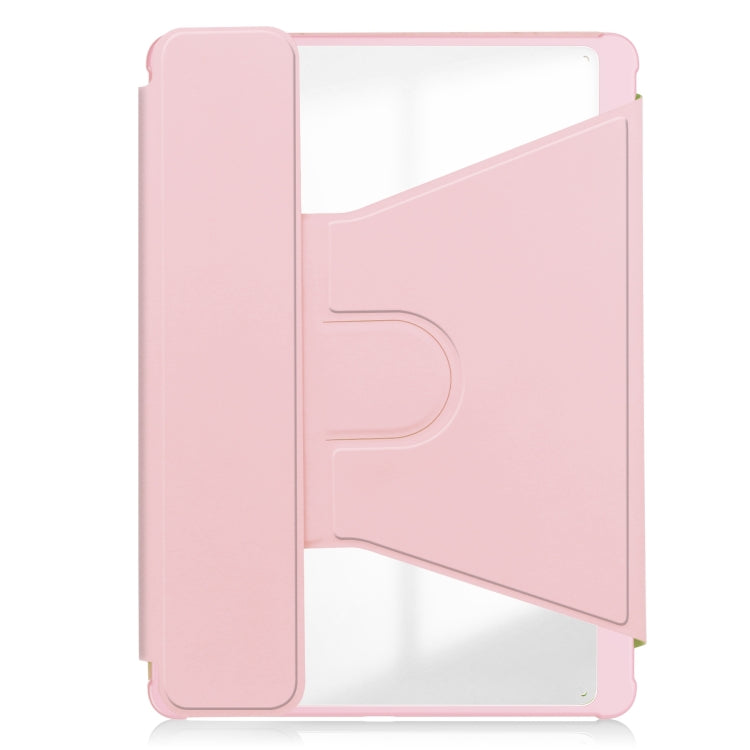 For iPad Pro 11 2024 Transparent Rotation Smart Leather Tablet Case with Keyboard(Pink) - iPad Pro 11 2024 Cases by PMC TechLife | Online Shopping South Africa | PMC TechLife | Buy Now Pay Later Mobicred