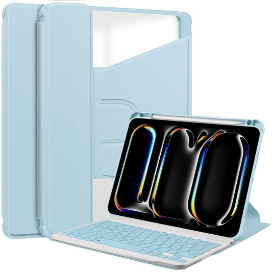 For iPad Pro 13 2024 Transparent Rotation Smart Leather Tablet Case with Keyboard(Sky Blue) - iPad Pro 13 2024 Cases by PMC Jewellery | Online Shopping South Africa | PMC Jewellery | Buy Now Pay Later Mobicred