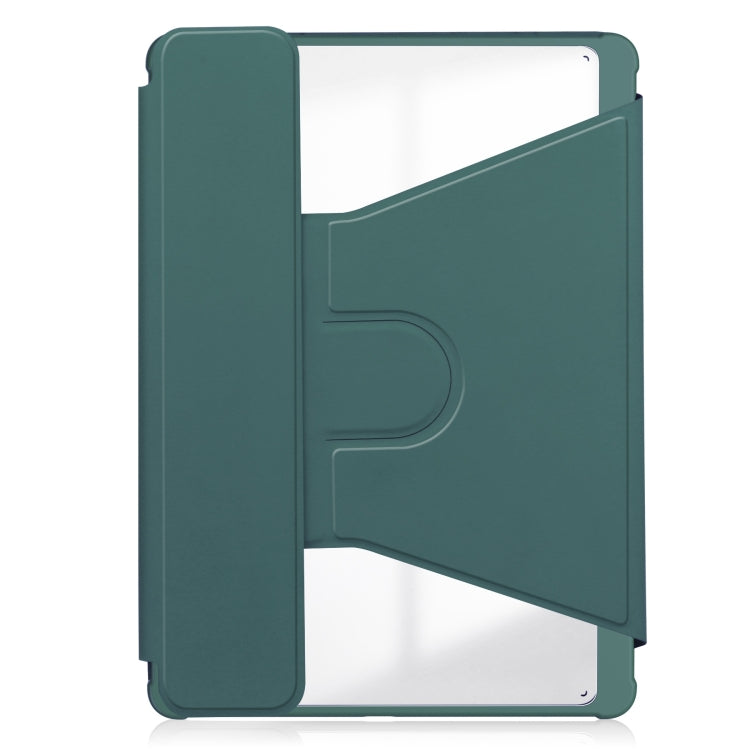 For iPad Air 11 2024 Transparent Rotation Smart Leather Tablet Case with Keyboard(Dark Green) - iPad Air 11 2024 Cases by PMC Jewellery | Online Shopping South Africa | PMC Jewellery | Buy Now Pay Later Mobicred