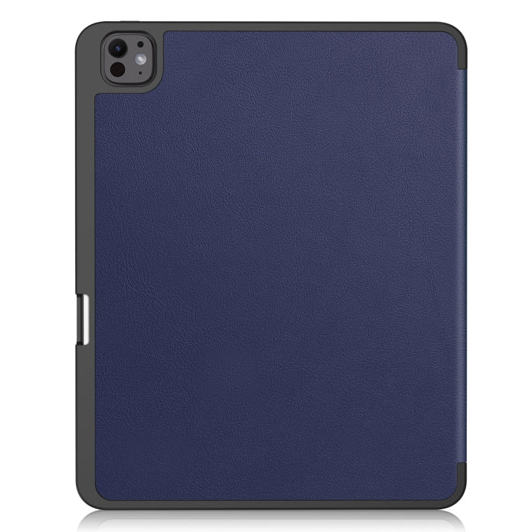 For iPad Pro 13 2024 Custer TPU Pure Color 3-Fold Holder Smart Leather Tablet Case with Pen Tray(Dark Blue) - iPad Pro 13 2024 Cases by PMC Jewellery | Online Shopping South Africa | PMC Jewellery | Buy Now Pay Later Mobicred