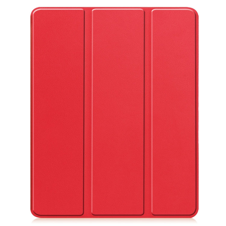 For iPad Air 13 2024 / 2025 Custer TPU Pure Color 3-Fold Holder Smart Leather Tablet Case with Pen Tray(Red) - iPad Air 13 2025 / 2024 Cases by PMC Jewellery | Online Shopping South Africa | PMC Jewellery | Buy Now Pay Later Mobicred