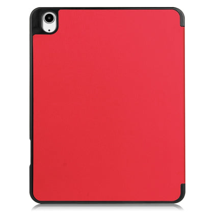 For iPad Air 13 2024 / 2025 Custer TPU Pure Color 3-Fold Holder Smart Leather Tablet Case with Pen Tray(Red) - iPad Air 13 2025 / 2024 Cases by PMC Jewellery | Online Shopping South Africa | PMC Jewellery | Buy Now Pay Later Mobicred