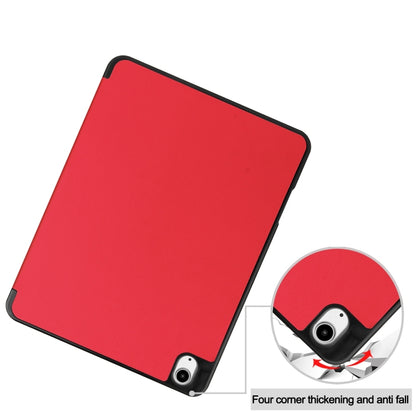 For iPad Air 13 2024 / 2025 Custer TPU Pure Color 3-Fold Holder Smart Leather Tablet Case with Pen Tray(Red) - iPad Air 13 2025 / 2024 Cases by PMC Jewellery | Online Shopping South Africa | PMC Jewellery | Buy Now Pay Later Mobicred