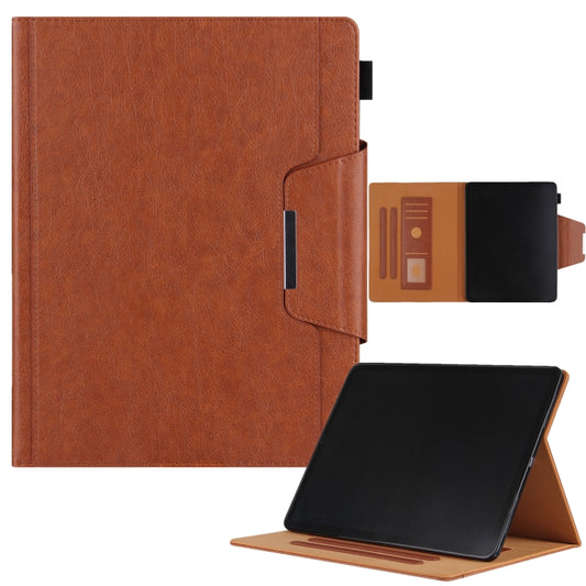 For iPad Pro 13 2024 Solid Color Metal Buckle Leather Smart Tablet Case(Brown) - iPad Pro 13 2024 Cases by PMC Jewellery | Online Shopping South Africa | PMC Jewellery | Buy Now Pay Later Mobicred