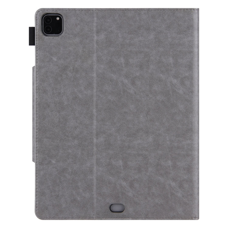 For iPad Pro 11 2024 Solid Color Metal Buckle Leather Smart Tablet Case(Grey) - iPad Pro 11 2024 Cases by PMC TechLife | Online Shopping South Africa | PMC TechLife | Buy Now Pay Later Mobicred