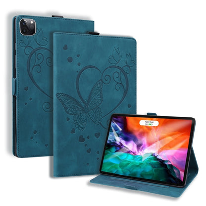 For iPad Pro 11 2024 Love Butterfly Embossed Leather Tablet Case(Blue) - iPad Pro 11 2024 Cases by PMC Jewellery | Online Shopping South Africa | PMC Jewellery | Buy Now Pay Later Mobicred