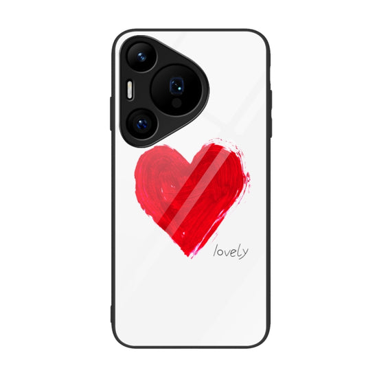 For Huawei Pura 70 Pro Colorful Painted Glass Phone Case(Love) - Huawei Cases by PMC Jewellery | Online Shopping South Africa | PMC Jewellery | Buy Now Pay Later Mobicred