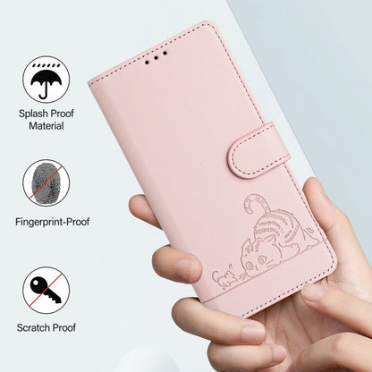 For Google Pixel 9 Pro XL Cat Rat Embossed Pattern RFID Leather Phone Case with Lanyard(Pink) - Google Cases by PMC Jewellery | Online Shopping South Africa | PMC Jewellery | Buy Now Pay Later Mobicred