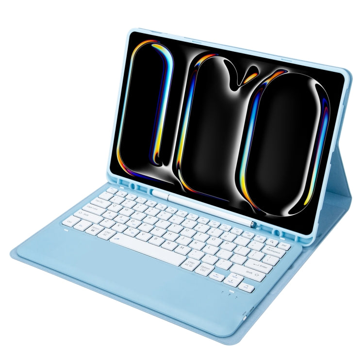 For iPad Pro 13 2024 A13B Detachable Ultra-Thin Bluetooth Keyboard Leather Tablet Case with Pen Slot(Light Blue) - For iPad Pro by PMC TechLife | Online Shopping South Africa | PMC TechLife | Buy Now Pay Later Mobicred