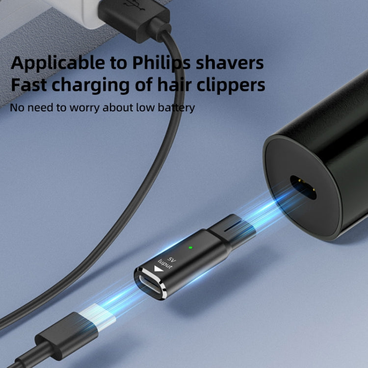 Shaver / Clipper Charging Adapter for Philips, Interface:Type-C to 15V Oval(Grey) - Accessories by PMC Jewellery | Online Shopping South Africa | PMC Jewellery | Buy Now Pay Later Mobicred