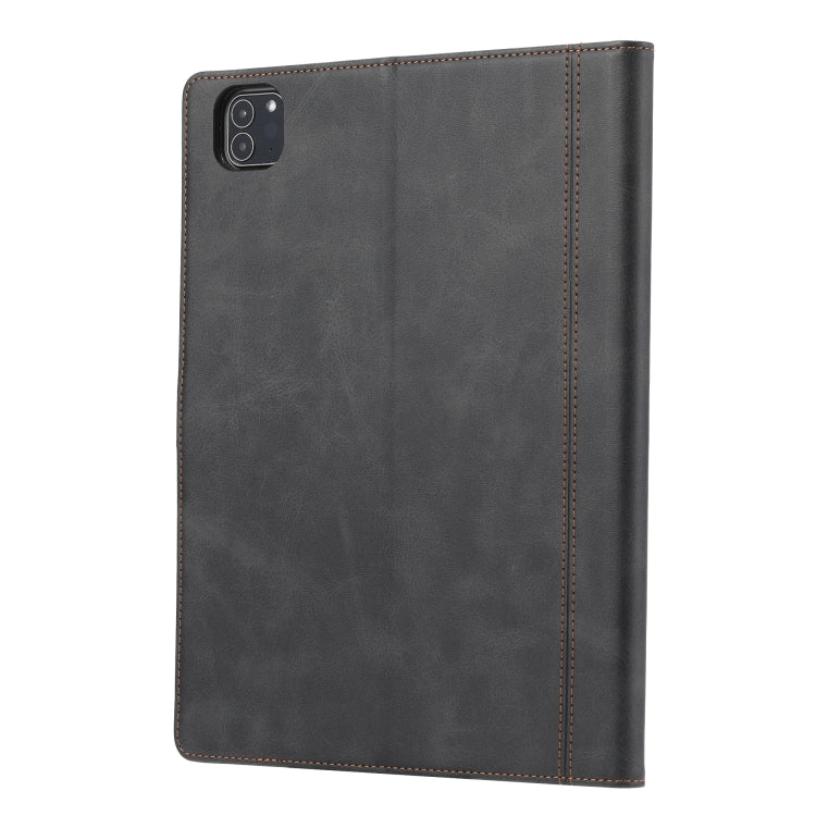 For iPad Pro 11 2024 Calf Texture Double Fold Clasp Horizontal Flip Leather Smart Tablet Case(Black) - iPad Pro 11 2024 Cases by PMC TechLife | Online Shopping South Africa | PMC TechLife | Buy Now Pay Later Mobicred