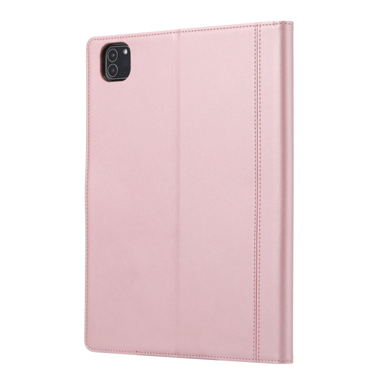 For iPad Pro 13 2024 Calf Texture Double Fold Clasp Horizontal Flip Leather Smart Tablet Case(Rose Gold) - iPad Pro 13 2024 Cases by PMC Jewellery | Online Shopping South Africa | PMC Jewellery | Buy Now Pay Later Mobicred