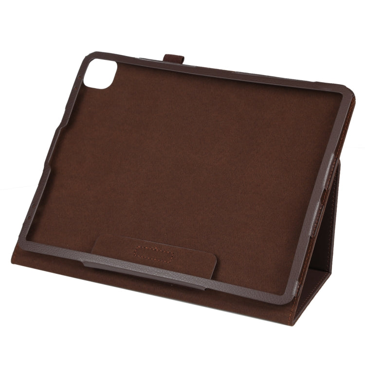 For iPad Pro 11 2024 Litchi Texture Solid Color Leather Tablet Case(Brown) - iPad Pro 11 2024 Cases by PMC TechLife | Online Shopping South Africa | PMC TechLife | Buy Now Pay Later Mobicred
