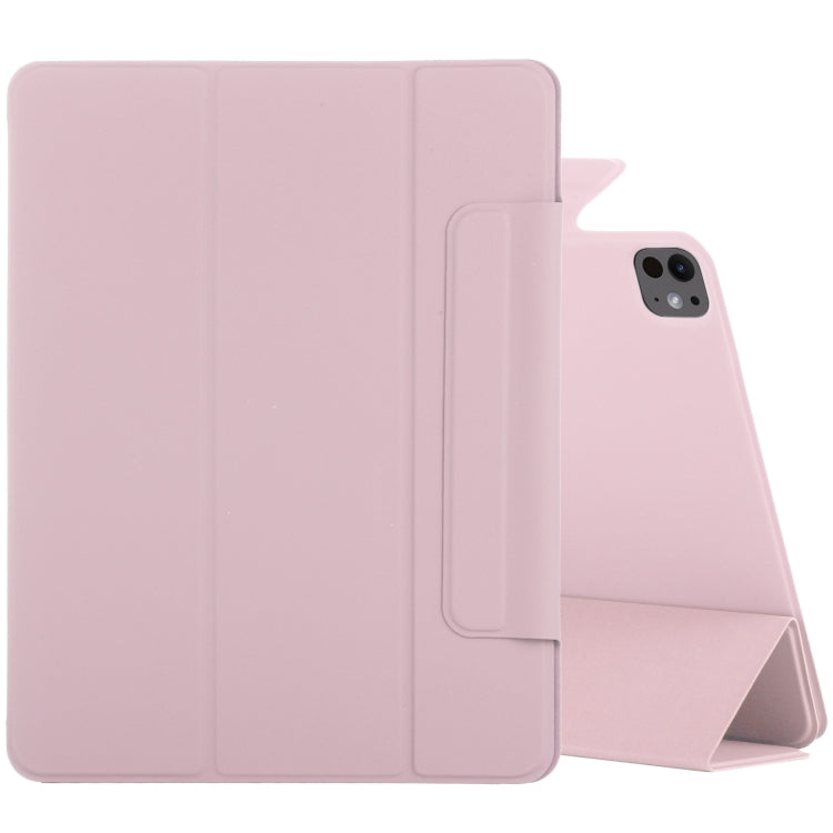 For iPad Pro 13 2024 Double-sided Clip Fixed Buckle Magnetic PU Leather Smart Tablet Case(Rose Gold) - iPad Pro 13 2024 Cases by PMC Jewellery | Online Shopping South Africa | PMC Jewellery | Buy Now Pay Later Mobicred