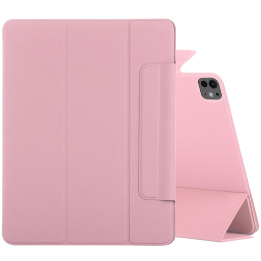 For iPad Pro 11 2024 Double-sided Clip Fixed Buckle Magnetic PU Leather Smart Tablet Case(Light Pink) - iPad Pro 11 2024 Cases by PMC Jewellery | Online Shopping South Africa | PMC Jewellery | Buy Now Pay Later Mobicred