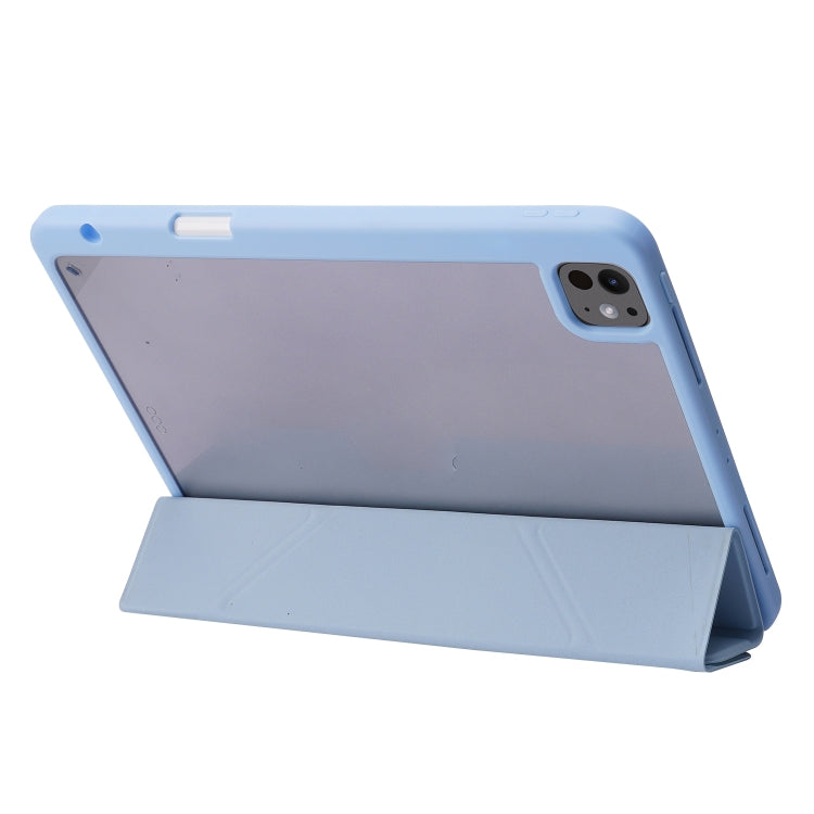 For iPad Pro 13 2024 Deformation Transparent Acrylic Leather Tablet Case(Light Blue) - iPad Pro 13 2024 Cases by PMC Jewellery | Online Shopping South Africa | PMC Jewellery | Buy Now Pay Later Mobicred