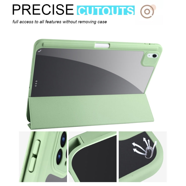 For iPad Air 11 2024 Acrylic 3-folding Smart Leather Tablet Case(Green) - iPad Air 11 2024 Cases by PMC Jewellery | Online Shopping South Africa | PMC Jewellery | Buy Now Pay Later Mobicred