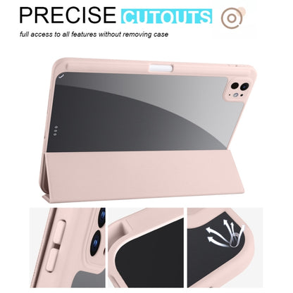 For iPad Pro 13 2024 Acrylic 3-folding Smart Leather Tablet Case(Pink) - iPad Pro 13 2024 Cases by PMC Jewellery | Online Shopping South Africa | PMC Jewellery | Buy Now Pay Later Mobicred