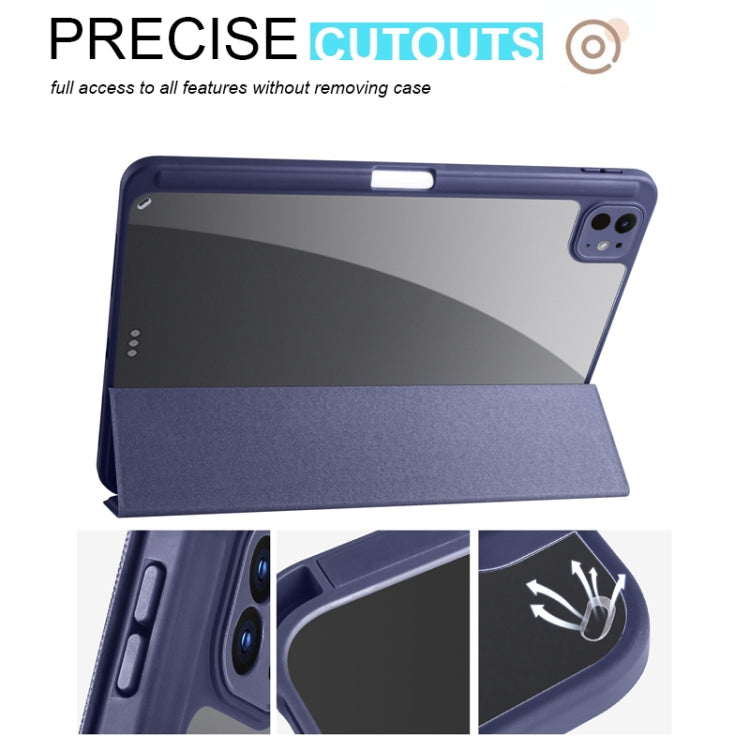 For iPad Pro 13 2024 Acrylic 3-folding Smart Leather Tablet Case(Dark Blue) - iPad Pro 13 2024 Cases by PMC Jewellery | Online Shopping South Africa | PMC Jewellery | Buy Now Pay Later Mobicred