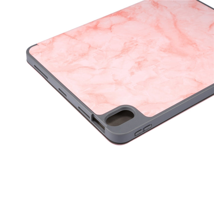 For iPad Air 11 2024 Three-fold Marble Texture Protective Tablet Case with Pen Slot(Pink) - iPad Air 11 2024 Cases by PMC Jewellery | Online Shopping South Africa | PMC Jewellery | Buy Now Pay Later Mobicred