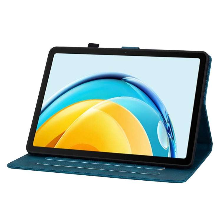 For Huawei MatePad SE 10.4 Lily Embossed Leather Tablet Case(Dark Blue) - Huawei by PMC TechLife | Online Shopping South Africa | PMC TechLife | Buy Now Pay Later Mobicred