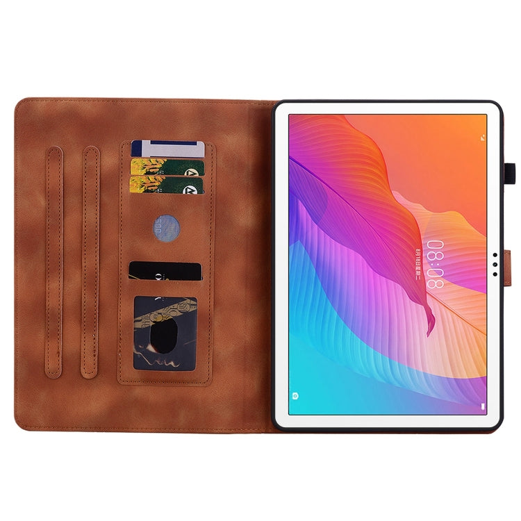 For Huawei MatePad T 10s / Enjoy Tablet 2 Lily Embossed Leather Tablet Case(Brown) - Huawei by PMC TechLife | Online Shopping South Africa | PMC TechLife | Buy Now Pay Later Mobicred