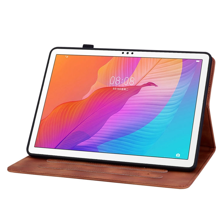 For Huawei MatePad T 10s / Enjoy Tablet 2 Lily Embossed Leather Tablet Case(Brown) - Huawei by PMC TechLife | Online Shopping South Africa | PMC TechLife | Buy Now Pay Later Mobicred