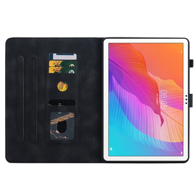 For Huawei MatePad T 10s / Enjoy Tablet 2 Lily Embossed Leather Tablet Case(Black) - Huawei by PMC TechLife | Online Shopping South Africa | PMC TechLife | Buy Now Pay Later Mobicred