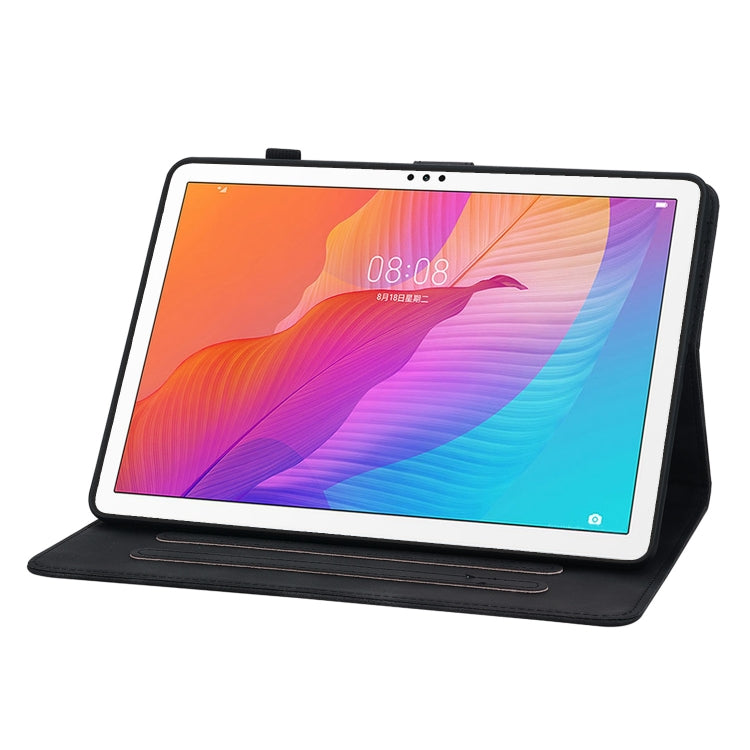 For Huawei MatePad T 10s / Enjoy Tablet 2 Lily Embossed Leather Tablet Case(Black) - Huawei by PMC TechLife | Online Shopping South Africa | PMC TechLife | Buy Now Pay Later Mobicred