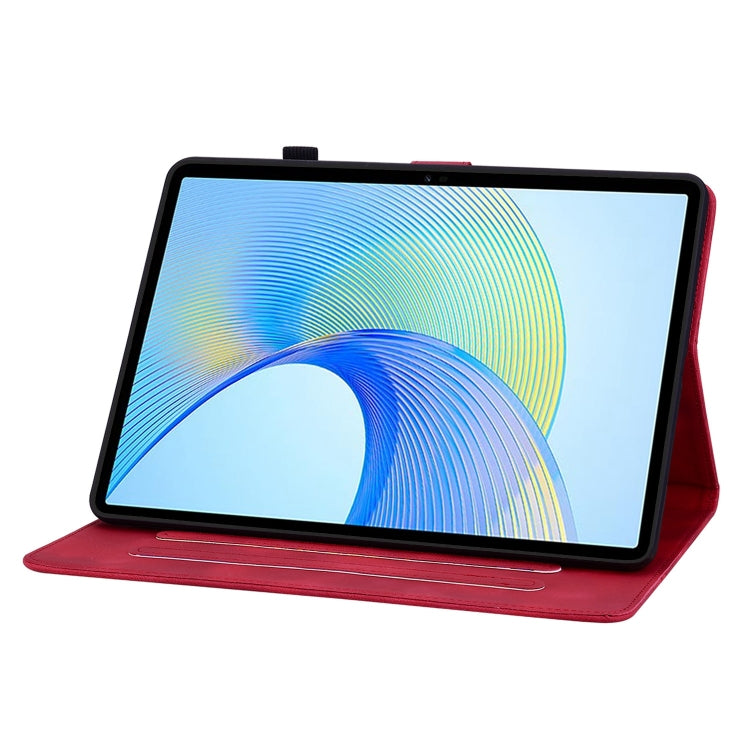 For Honor Pad X8 Pro / X9 2023 Lily Embossed Leather Tablet Case(Red) - Honor by PMC TechLife | Online Shopping South Africa | PMC TechLife | Buy Now Pay Later Mobicred