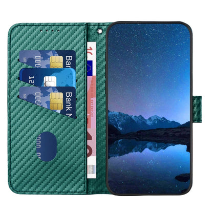 For Huawei Pura 70 Pro / Pura 70 Ultra YX0070 Carbon Fiber Buckle Leather Phone Case with Lanyard(Dark Green) - Huawei Cases by PMC Jewellery | Online Shopping South Africa | PMC Jewellery | Buy Now Pay Later Mobicred