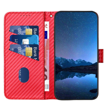 For Xiaomi Redmi K70 / K70 Pro YX0070 Carbon Fiber Buckle Leather Phone Case with Lanyard(Red) - K70 Cases by PMC Jewellery | Online Shopping South Africa | PMC Jewellery | Buy Now Pay Later Mobicred