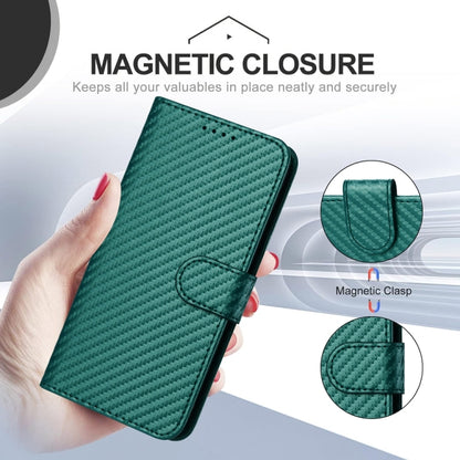 For Xiaomi Redmi K70 / K70 Pro YX0070 Carbon Fiber Buckle Leather Phone Case with Lanyard(Dark Green) - K70 Cases by PMC Jewellery | Online Shopping South Africa | PMC Jewellery | Buy Now Pay Later Mobicred