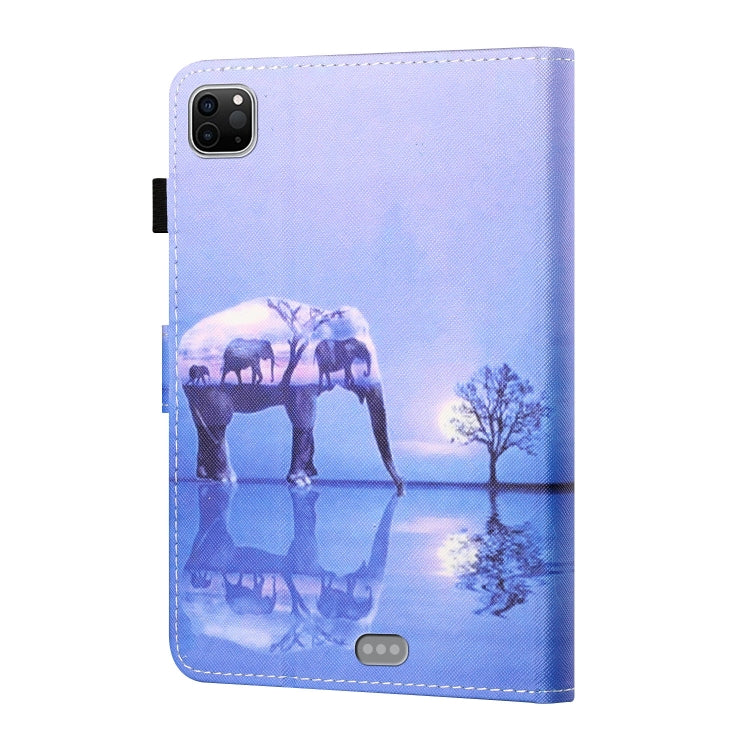 For iPad Pro 11 2024 Coloured Drawing Stitching Smart Leather Tablet Case(Elephant) - iPad Pro 11 2024 Cases by PMC TechLife | Online Shopping South Africa | PMC TechLife | Buy Now Pay Later Mobicred